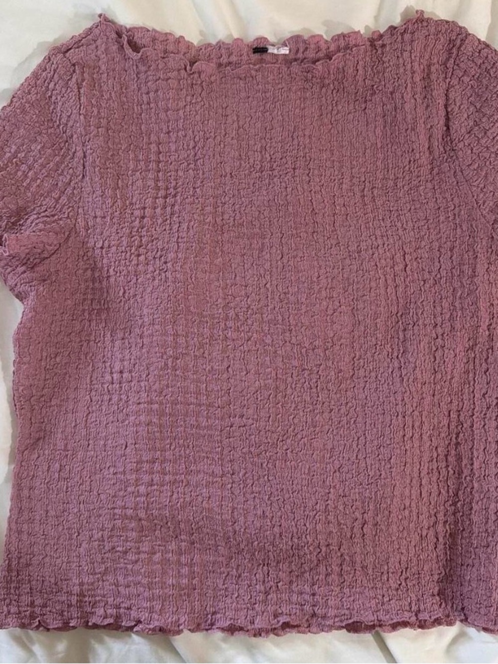 Divided Dusty Rose Crinkle Short Sleeve Top H&M store clothing